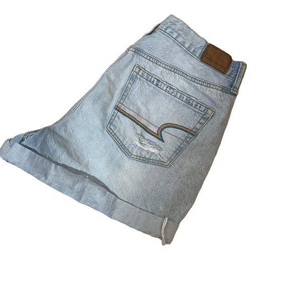 American Eagle Outfitters Pants - American Eagle Mom High-Rise Cuffed Shorts with Rainbow Pockets